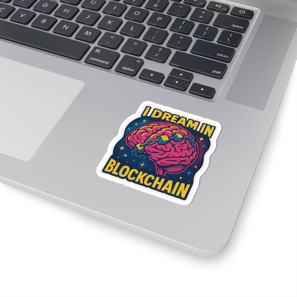 Colorful Blockchain Brain Stickers | Fun Laptop Decals, Unique Gift, Tech Enthusiast Accessories, Quirky Wall Art, Cool Decor