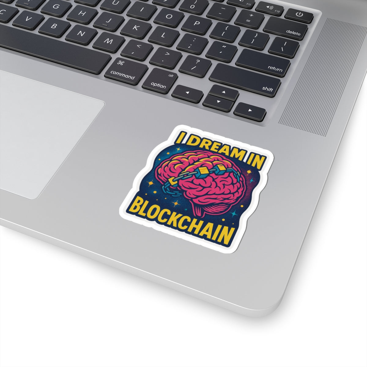 Colorful Blockchain Brain Stickers | Fun Laptop Decals, Unique Gift, Tech Enthusiast Accessories, Quirky Wall Art, Cool Decor