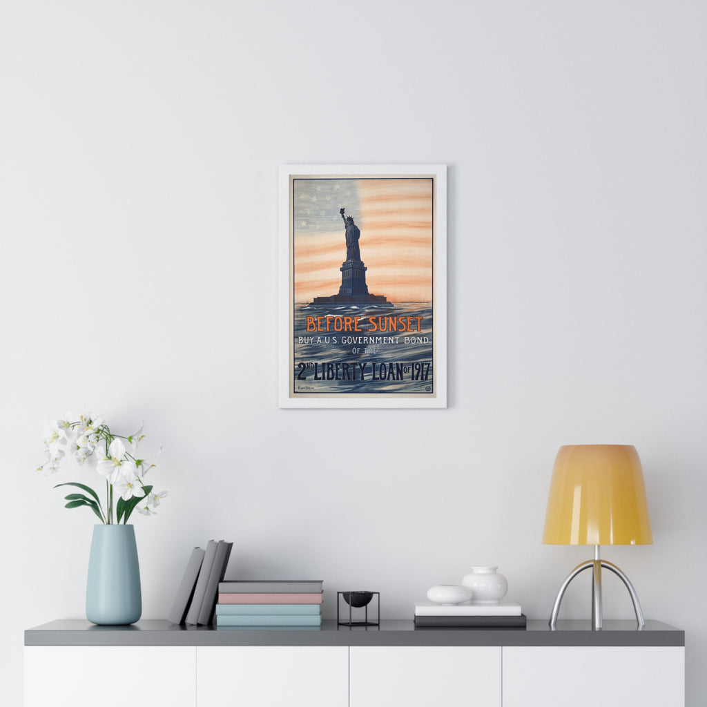 Vertical Framed Poster - Vintage Liberty Bond Wall Art