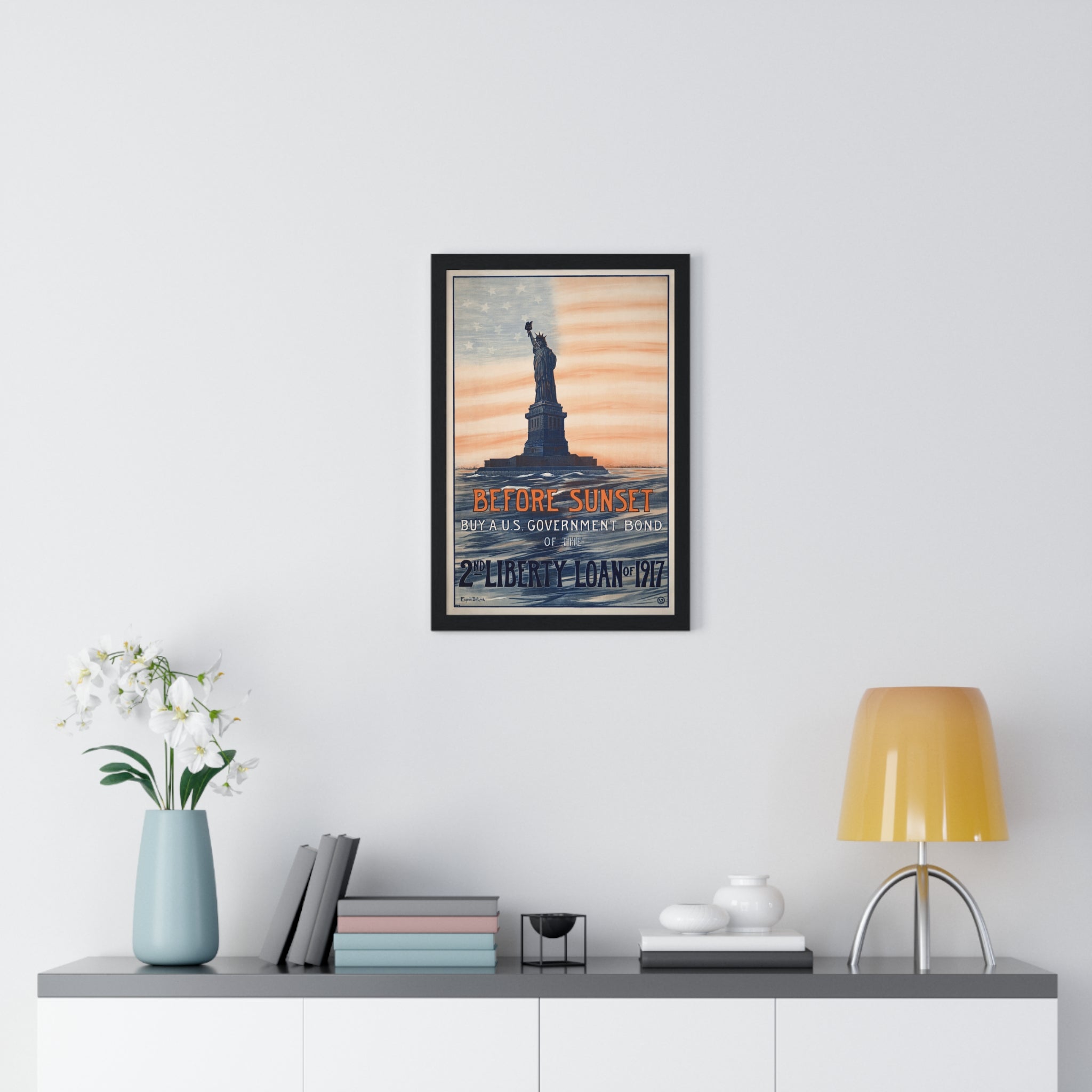 Vertical Framed Poster - Vintage Liberty Bond Wall Art