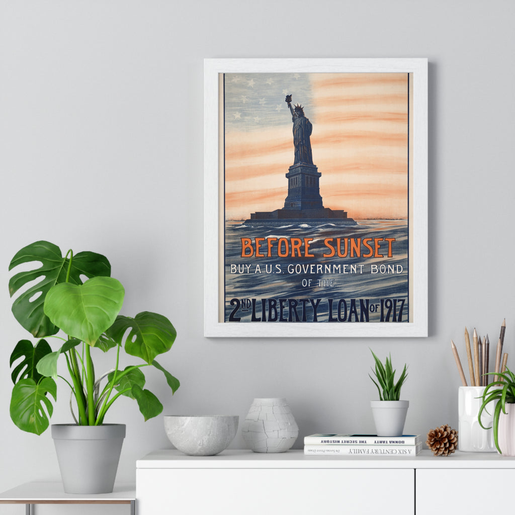 Vertical Framed Poster - Vintage Liberty Bond Wall Art