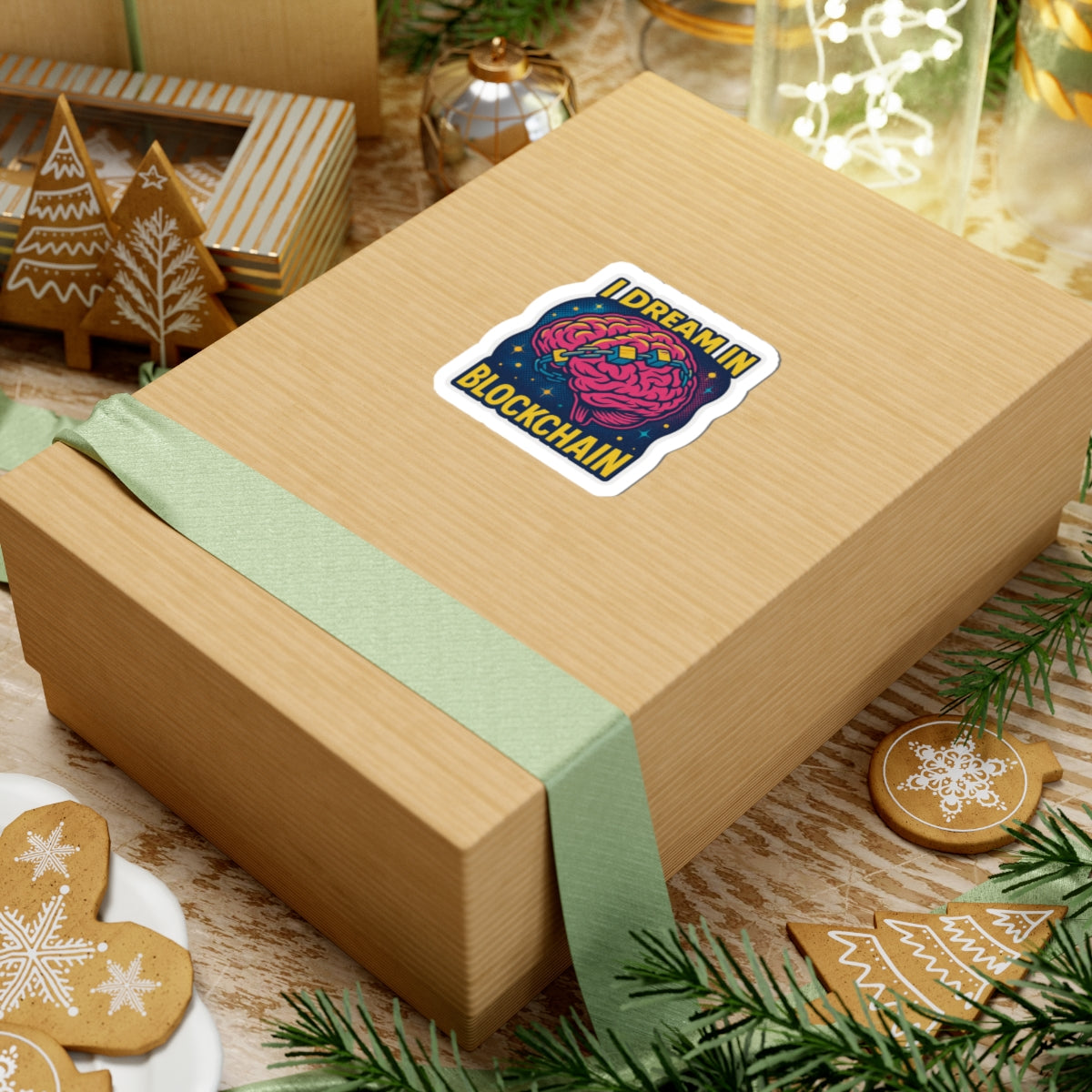 Colorful Blockchain Brain Stickers | Fun Laptop Decals, Unique Gift, Tech Enthusiast Accessories, Quirky Wall Art, Cool Decor