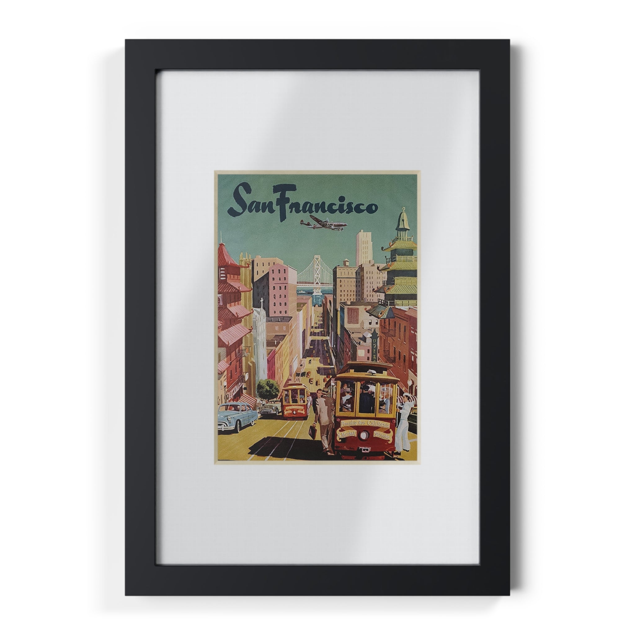 Vintage San Francisco Framed Poster, Wall Art Decor, Retro Print, Home Decoration, Gift for Travelers