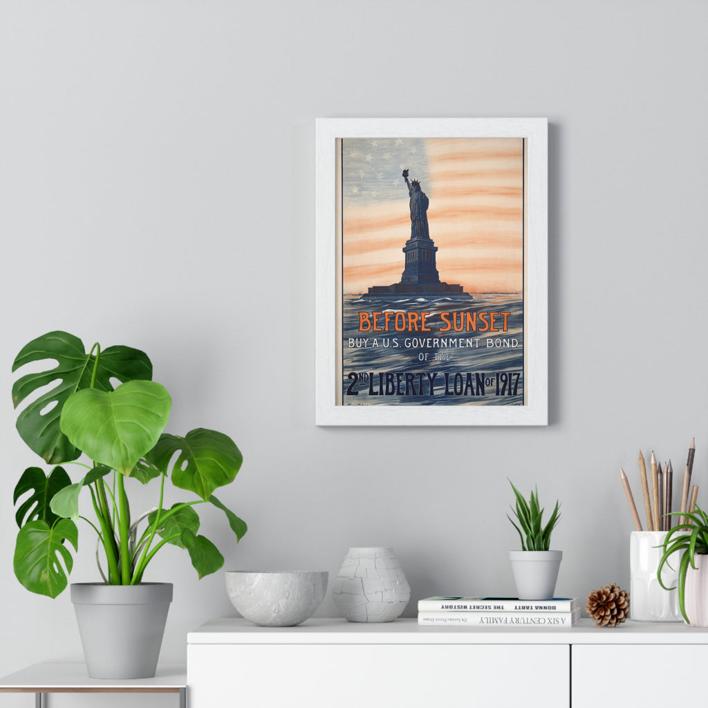 Vertical Framed Poster - Vintage Liberty Bond Wall Art