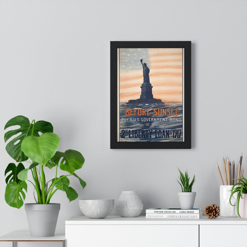 Vertical Framed Poster - Vintage Liberty Bond Wall Art